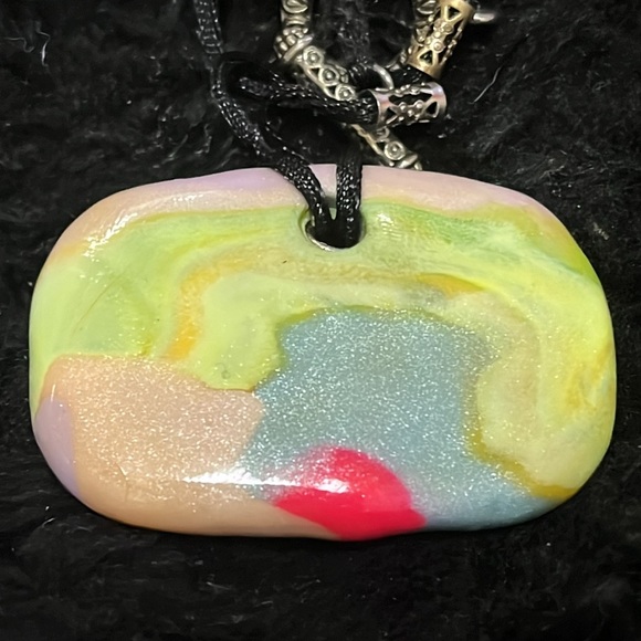 Reversible Rainbow Colors ONE OF KIND Handmade Necklace